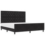 Lit vidaXL Noir 180x200 cm Velours