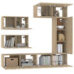 vidaXL Ensemble de meubles TV 6 Pièces Chêne sonoma Bois d'ingénierie