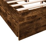 vidaXL Cadre de lit avec tiroirs sans matelas chêne fumé 160x200 cm