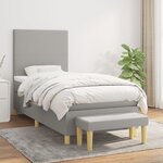 vidaXL Sommier à lattes de lit avec matelas Gris clair 100x200cm Tissu