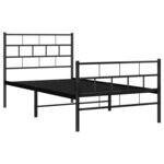 vidaXL Cadre de lit métal sans matelas avec pied de lit noir 80x200 cm