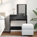 vidaXL Coiffeuse avec miroir noir 73x46 5x120 cm