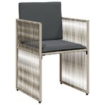 vidaXL Ensemble à manger de jardin et coussins 7 Pièces gris clair rotin