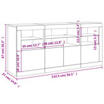 vidaXL Buffet avec lumières LED gris béton 142 5x37x67 cm