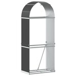 vidaXL Porte-bûches anthracite 80x45x190 cm acier galvanisé