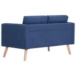 vidaXL Canapé à 2 places tissu bleu