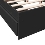 vidaXL Cadre de lit avec tiroirs sans matelas noir 150x200 cm