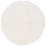 vidaXL Dessus de table Blanc Ø30x2 5 cm Bois de pin massif