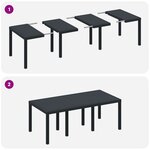 vidaXL Ensemble de salle à manger de jardin 7 pièces avec coussins Anthracite Poly Rattan