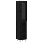 vidaXL Buffet haut Noir 34 5x34x180 cm Bois d'ingénierie