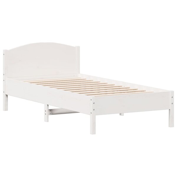 vidaXL Cadre de lit sans matelas blanc 90x190 cm bois de pin massif