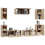 vidaXL Ensemble de meubles TV 7 Pièces Chêne sonoma Bois d'ingénierie