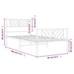 vidaXL Cadre de lit métal avec tête de lit/pied de lit blanc 75x190 cm