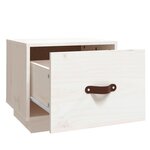 vidaXL Table de chevet Blanc 40x34x35 cm Bois de pin solide