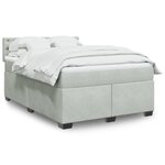 vidaXL Sommier à lattes de lit et matelas Gris clair 140x200cm Velours