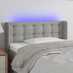 vidaXL Tête de lit à LED Gris clair 83x16x78/88 cm Tissu