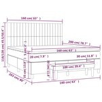 vidaXL Sommier à lattes de lit avec matelas Crème 160x200 cm Tissu