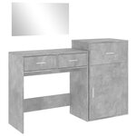 vidaXL Ensemble de coiffeuse 3 Pièces gris béton bois d'ingénierie