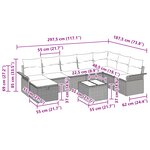 vidaXL Canapé de Jardin 9 Pièces avec Coussins Marron Rattan