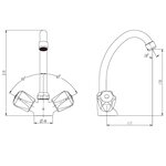 SCHÜTTE Mitigeur de lavabo à 2 poignées SAVINO chrome