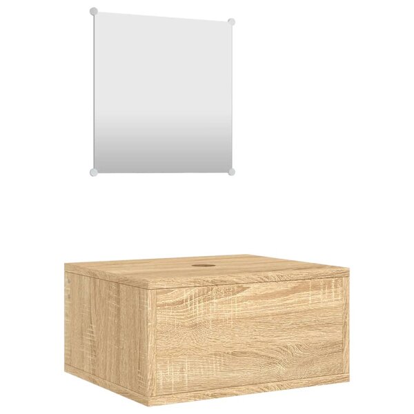 vidaXL Ensemble de meubles salle de bain 2 Pièces chêne bois d'ingénierie