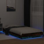 vidaXL Cadre de lit et lumières LED sans matelas chêne fumé 75x190 cm
