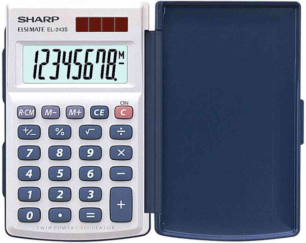 Calculatrice SHARP EL-243 S, fonctionnement solaire/batterie SHARP