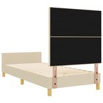 Lit en crème vidaXL 90x200 cm en tissu