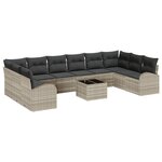 Ensemble de Canapés de Jardin de 11 Pièces avec Coussins Gris Rotin Synthétique
