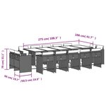 vidaXL Ensemble à manger de jardin et coussins 15 Pièces mélange beige