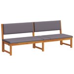 vidaXL Chaise longue 3 en 1 avec coussins gris clair en bois d'acacia