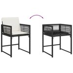 vidaXL Chaises de jardin lot de 4 avec coussins noir résine tressée