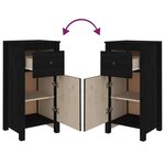 vidaXL Buffet Noir 40x35x80 cm Bois massif de pin