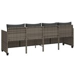 vidaXL Chaise longue avec coussins gris résine tressée
