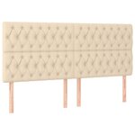 vidaXL Sommier à lattes de lit avec matelas Crème 200x200 cm Tissu