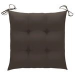 vidaXL Chaises de jardin et coussins taupe lot de 4 Bois teck massif