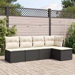 vidaXL Salon de jardin 5 Pièces avec coussins noir résine tressée
