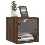 vidaXL Tables de chevet et portes vitrées 2Pièces chêne marron 35x37x35cm