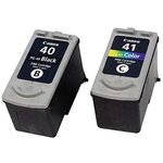 Pack de 2 cartouches d'encre authentiques Canon 40/41 Noir et couleurs - programme SECOND
