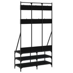 vidaXL Porte-vêtements et rangement des chaussures noir 100x40x184 cm