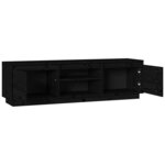 vidaXL Meuble TV Noir 140x35x40 cm Bois de pin massif
