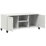 vidaXL Meuble TV blanc 100 5x39x43 5 cm acier laminé à froid