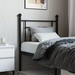 vidaXL Tête de lit métal noir 80 cm