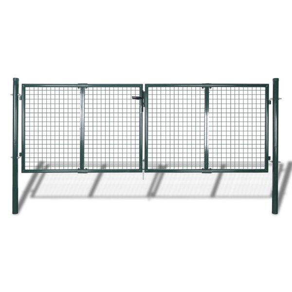 vidaXL Portail de clôture Acier 306x150 cm Vert