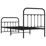 vidaXL Cadre de lit métal sans matelas avec pied de lit noir 90x190 cm