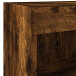 vidaXL Table de chevet murale avec lumières LED chêne fumé