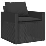vidaXL Salon de jardin 6 Pièces avec coussins noir résine tressée