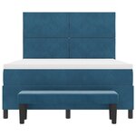 vidaXL Lit à ressorts avec matelas et banc bleu foncé 140x200 cm velours