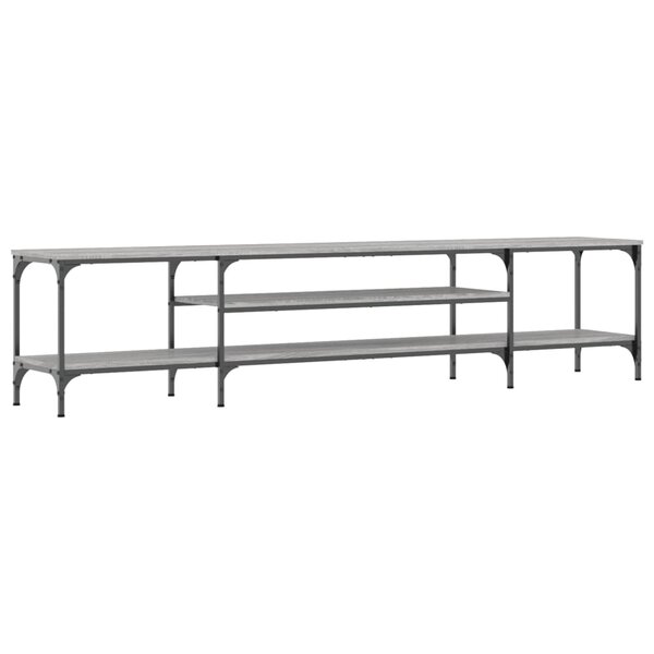 vidaXL Meuble TV sonoma gris 201x35x45 cm bois d'ingénierie et fer