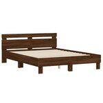 vidaXL Cadre de lit avec LED sans matelas chêne marron 150x200 cm